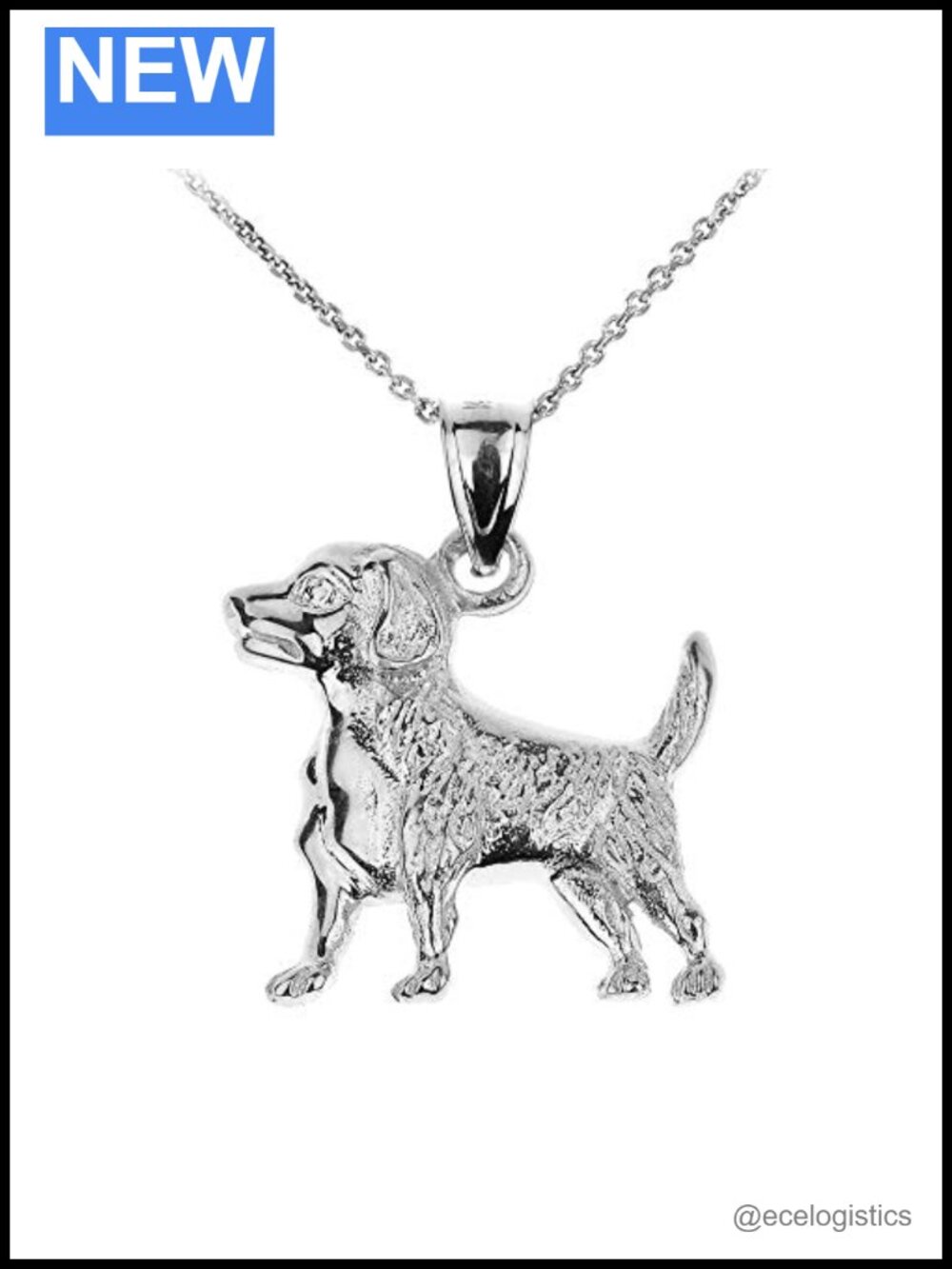 925 Sterling Silver Beagle Dog Charm Pendant Necklace